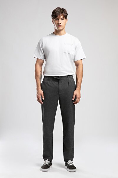 Lee Cooper Matteos normal-high waist loose straight cut straight leg gray men's pants