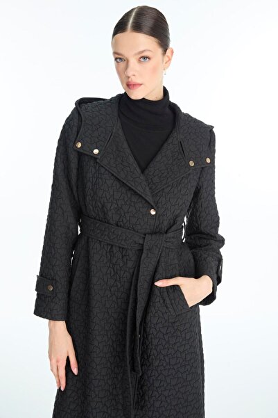 Zühre Hooded Patterned Belt Wear-And-Remove Black 13976