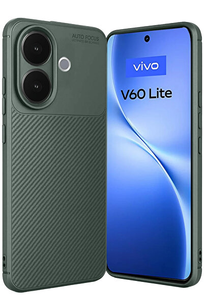 Nezih Case Vivo V60 Lite Uyumlu Kamera Korumalı (Karbon Tasarım) Koruyucu Lüx...
