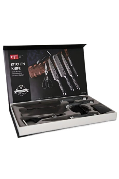 OEM Professional kitchen knife set, 6 pieces, stainless steel, ergonomic handles