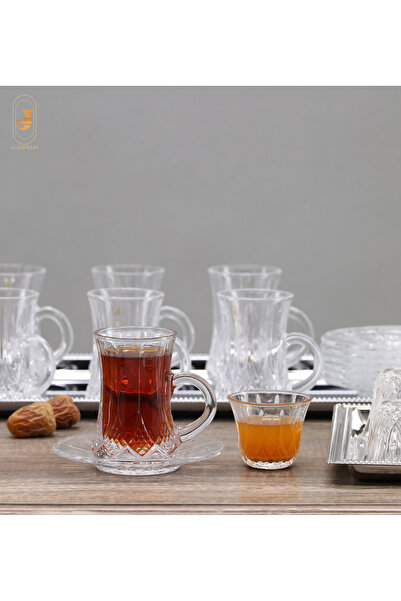 aljahwari Luxury crystal tea and coffee set, 36 pieces