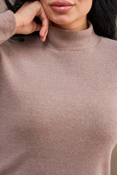 KÜÇÜĞÜM BUTİK Beige Long Sleeve High Neck Badi