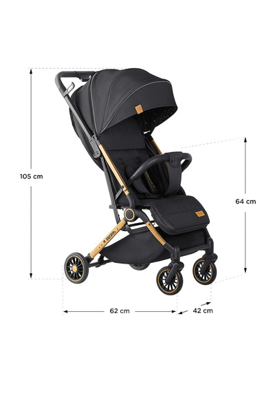 rut&cari Ultra-Light Foldable Sports Stroller, 5-Point Harness, Adjustable Backrest, XXL Canopy