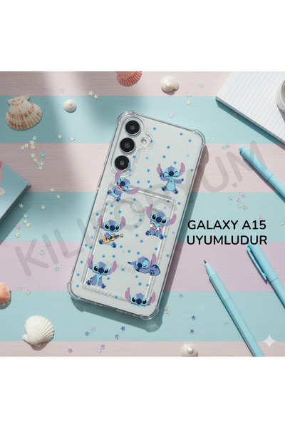 Kılıforyum حافظة لهاتف سامسونج جالاكسي A15 مع حامل بطاقات وحماية للكاميرا وحم...