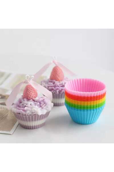 iTin Set of 24 Reusable Silicone Muffin Pans, Multicolor, 6.5 cm, Food Grade