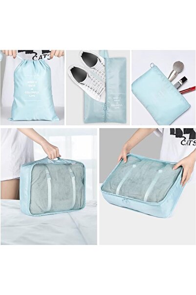 Generic 7-Piece Waterproof Luggage Set - Blue