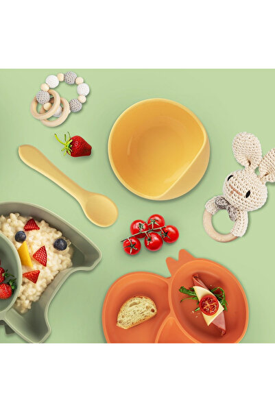 Other Silicone baby bowl with suction cup, yellow, 360 ml