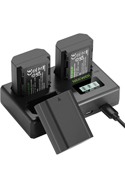 NEEWER مجموعة بطارية وشاحن بديلة لكاميرا NP-FZ100 - 3 بطاريات بسعة 2280 مللي ...