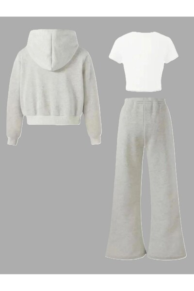 npLStore Children's New New York Printed 3-Piece Crop T-Shirt Jacket and Sweatpants Set