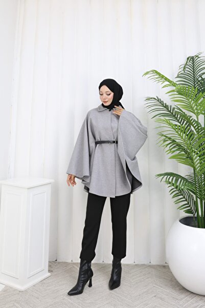 KEJAN TEKSTİL Kejan Belted Poncho