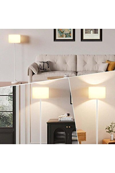 Chuma Modern floor lamp, three-level dimmable brightness, remote control operation, 12 watts, white.