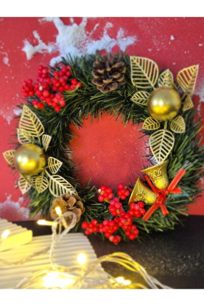 Lider MAGNESİA KAPI SÜSÜ KAPI ÇELENGİ 24 CM KOKİNALI YILBAŞI TEMALI