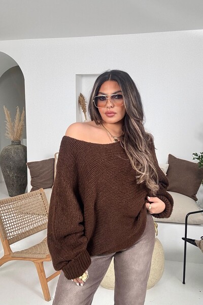 Sohotique By P Πουλόβερ με λαιμόκοψη καφέ