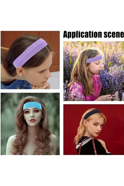 LO ADORO Set de 5 bucăți de benzi de păr Alb Fuchsia Roșu Negru Liliac Acceso...