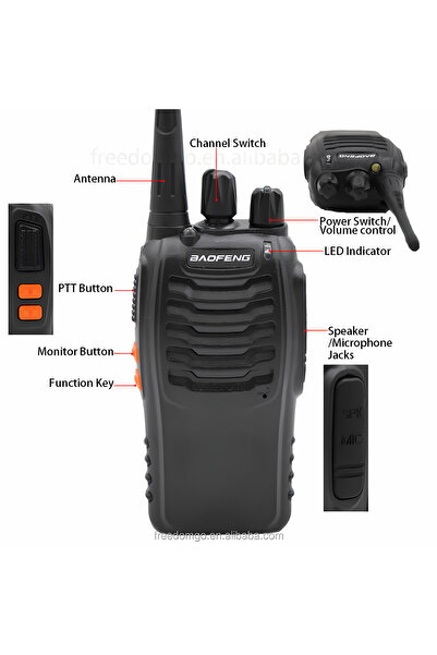 BAOFENG جهازي اتصال لاسلكي، جهازي اتصال لاسلكي ثنائي الاتجاه، نطاق مزدوج، VHF/UHF، جهاز إرسال واستقبال محمول، قابل لإعادة الشحن