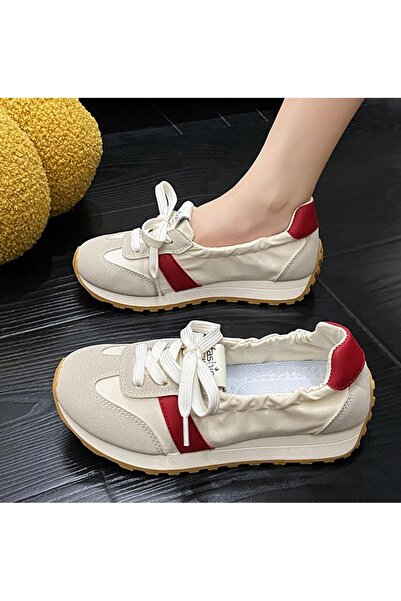 hikayecitaşlar H.T. White Red Casual Sports Shoes