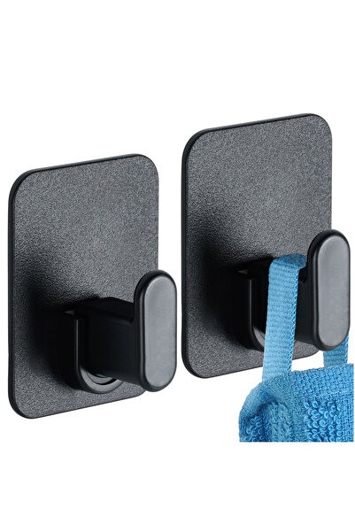 Other Cârlig autoadeziv negru cu cuier 5x6,5 cm, 2 buc.