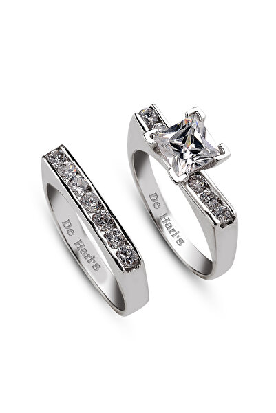 Kuyumcudukkani Alyanslı TektaşYüzük-10025-W-W