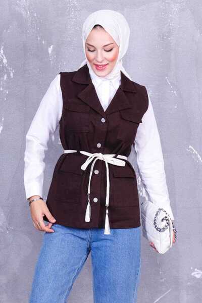 ROTA LİFE GABARDİN KOT YELEK KAHVERENGİ