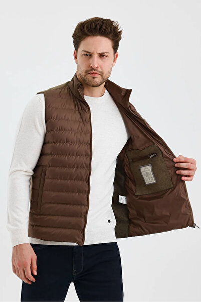 Wellalux Men's Mock Neck Zippered Pocket Vest