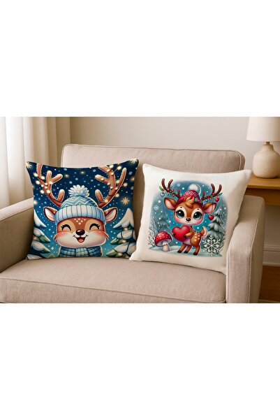MİNOZA Комплект от 2 броя калъфки за възглавници с дигитален печат с коледен ...
