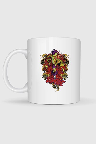 Bahriyeli Collection Zombie Hand Holding Samurai Illustration Designed Mug