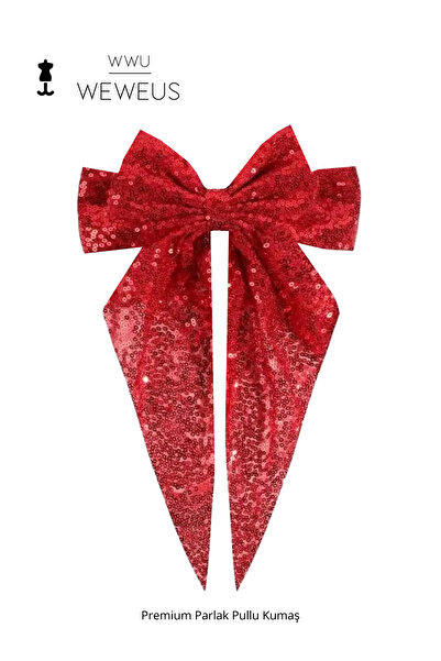 Weweus Women's Red Sequin Bow Buckle
