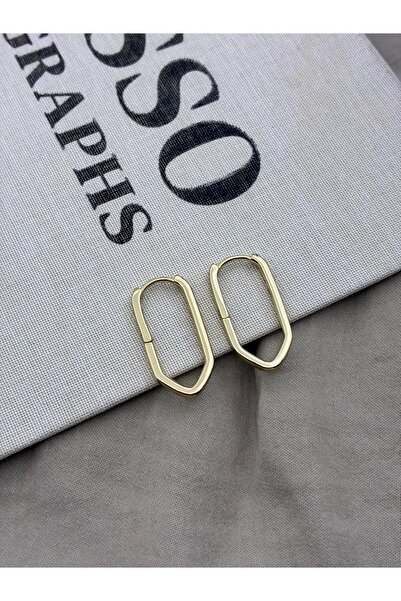 Hedef Bijuteri Xuping Gold Color Geometric Triangle Oval Earrings