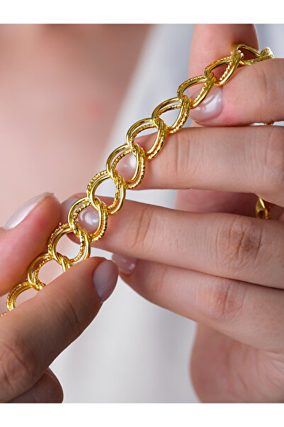 ÇAĞLAYAN KUYUMCULUK 14 Ayar Altın 2 Halkalı Samanyolu Bileklik