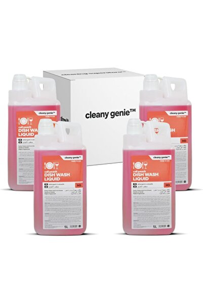 Cleany Genie سائل غسيل الأطباق برائحة الخوخ الكالي، M3، 5 لتر، عبوة من 4 قطع = 20 لترًا