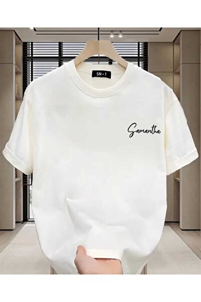 ORVIO Group Men's Name and Feather B Printed O Oversized T-Shirt