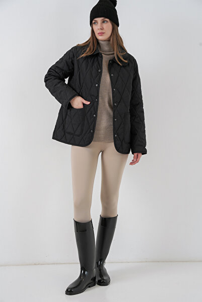 Bigdart Kadın Kapitone Oversize Mont 5226 - D. Siyah