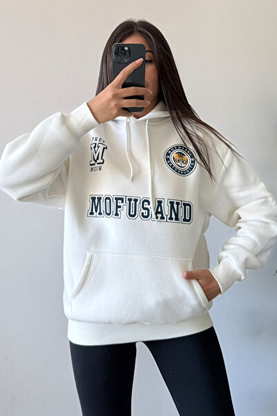 CİDDE Hanorac pentru femei, față și spate, cu cu imprimeu fire, cu buzunar cangur, cu glugă