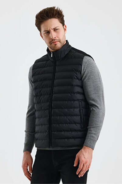 Wellalux Men's Mock Neck Zippered Pocket Vest