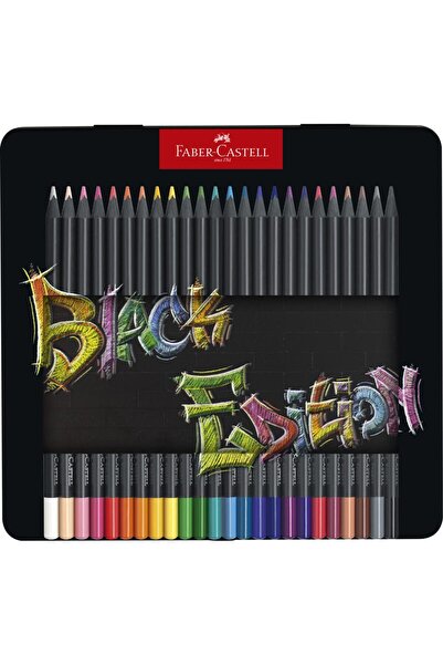 Faber Castell FABER-CASTELL Blackwood 116425 Colouring Pencils, Black Edition, 24 Metal Case