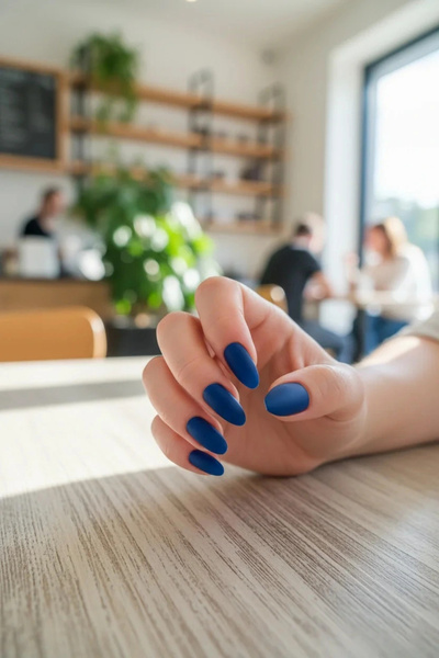 PRVT 12'li Mat Lacivert Takma Tırnak Seti (Ped Yapıştırıcılı) – Doğal Görünüm, Kolay Uygulama, Uzun Süre