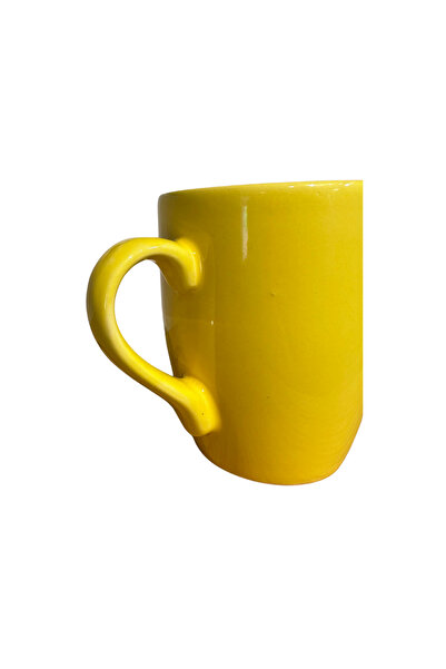 CERCİBAZAAR Yellow Ceramic Mug Cup 350 ml – Vibrant and Modern Design