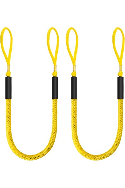 Onuvio Set of 2 bungee cords 1.2–2.1 m with marine loop – extendable mooring for boat and pontoon - Yellow
