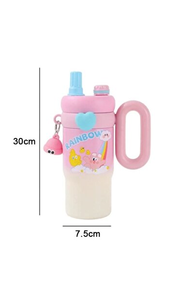 Generic Stylish children's cup or water bottle (30 cm) with straw and handle