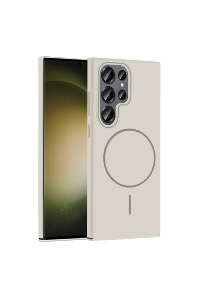 ceppark غطاء جوكو سامسونج جالاكسي S23 الترا بروش ماجسيف - كريمي