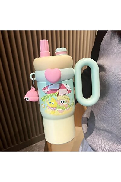 Generic Stylish children's cup or water bottle (30 cm) with straw and handle