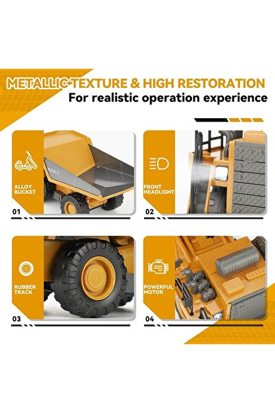 Online YIGONG 9 KANALLI 2.4 GHZ UZAKTAN KUMANDALI IŞIKLI ŞARJLI METAL KAMYON