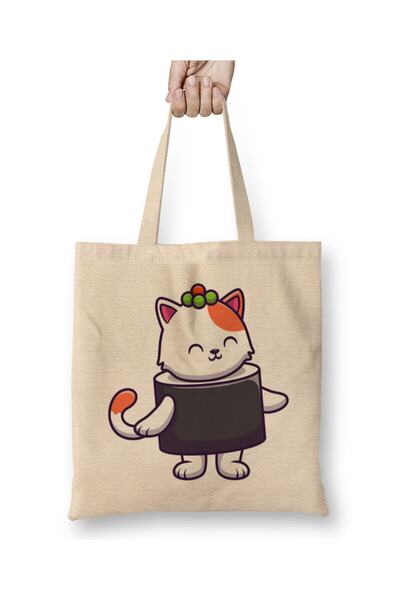 Toyaso Geantă de cumpărături cu mâner lung, geantă de plajă, cu pisică drăguț...