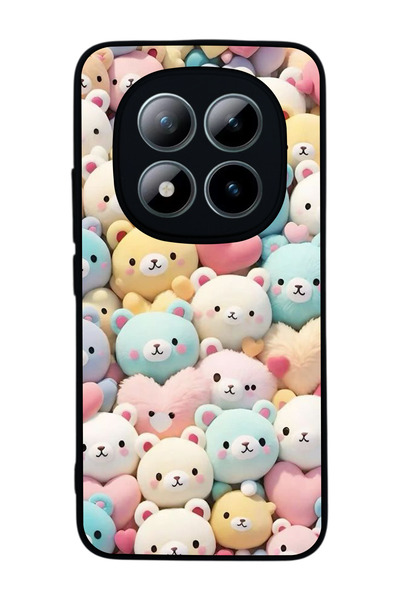 Aksel Kılıf متوافق مع هاتف Xiaomi Redmi Note 15 Pro مطبوع ، أسود غير لامع، سي...