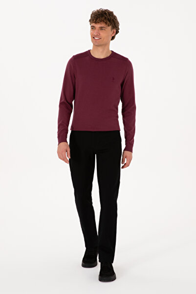 U.S. Polo Assn. Men's Burgundy Sweater With Round Collar