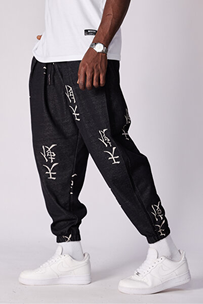 Superbluemexico Unisex Jakar Desenli Pileli Şalvar Pantolon