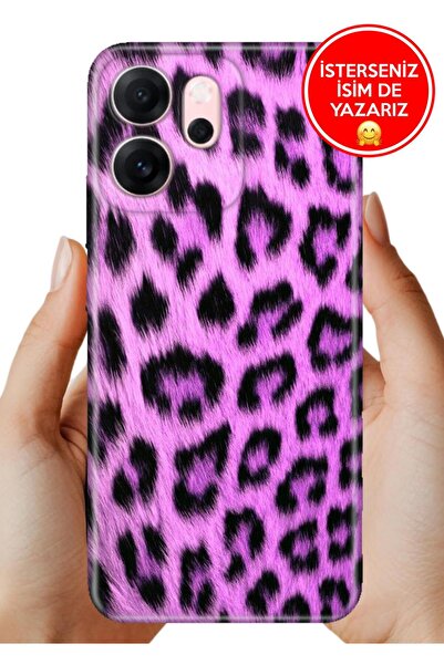 OPPO Reno 14F 5G Kılıf A Kalite Baskılı Art Silikon Mor Kürk