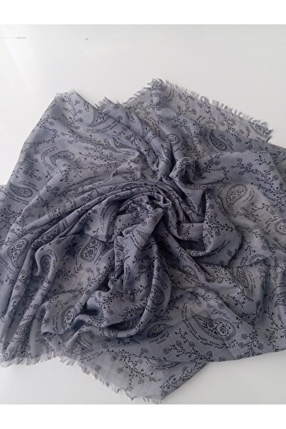 Last For Sell Patterned Flamed Muslin Writing Hijab Cotton Writing Scarf 100X100Cm