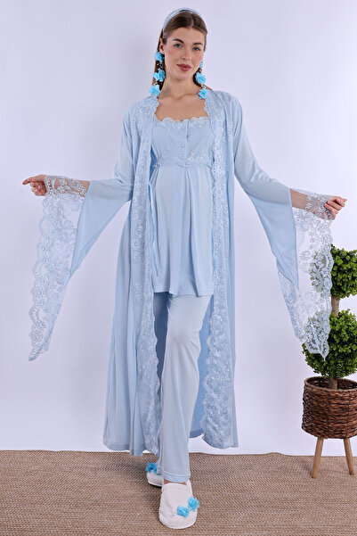 ByLohusa Σετ πιτζάμες εγκυμοσύνης Effortt με μπλε φόρεμα