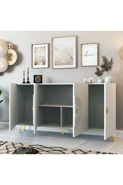 Stylish Home Modern white entryway buffet or console - MD11, wood